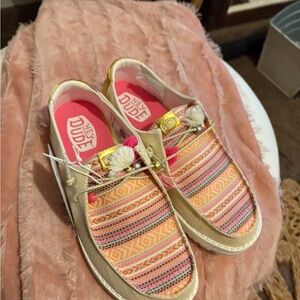 Hey Dude Women's Colorful Striped Flats
